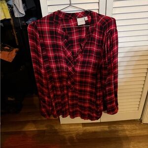 Zac & Rachel Red and Black Plaid Button-Front Shirt